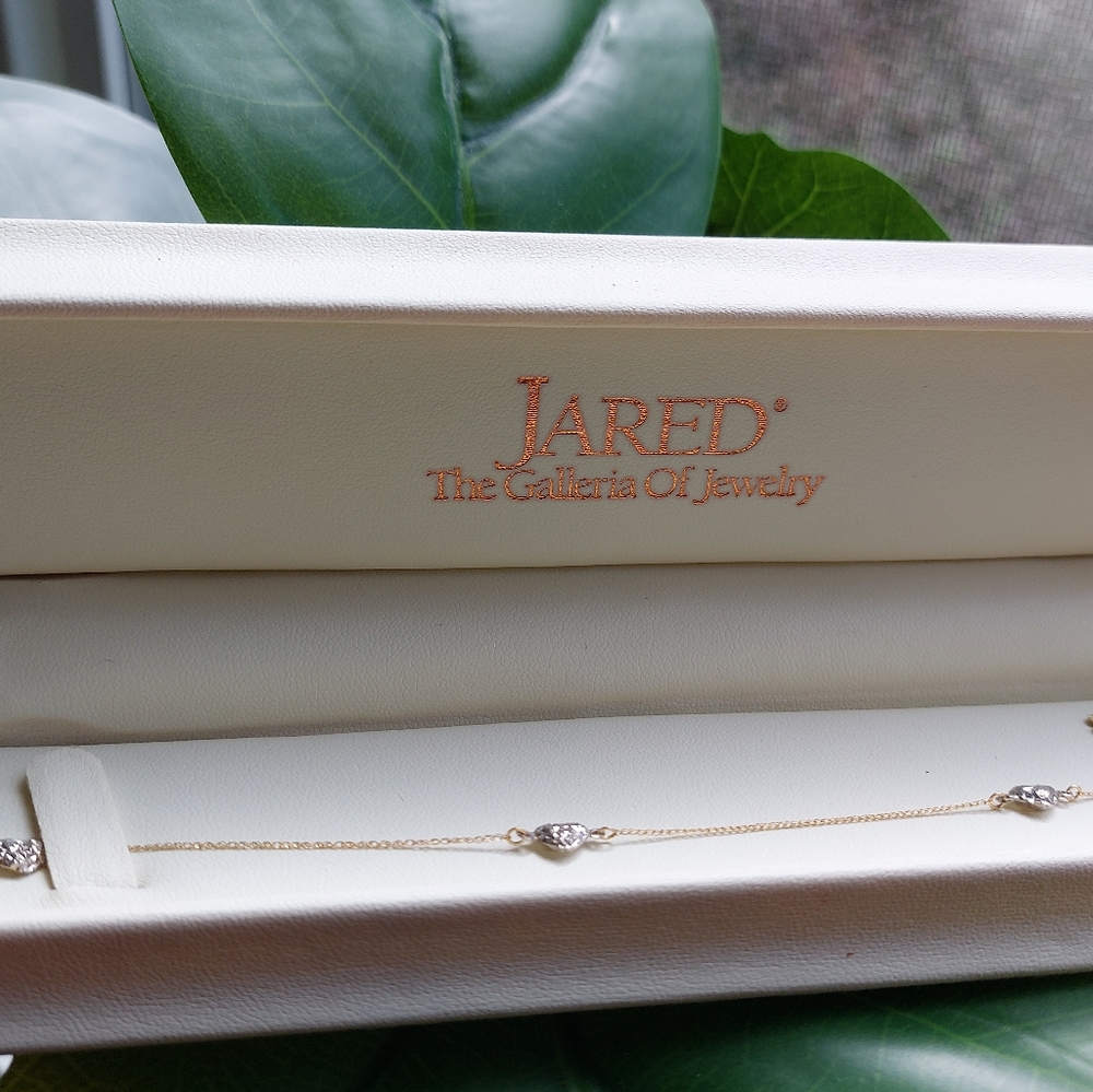 Jared heart anklet, 14k two tone gold